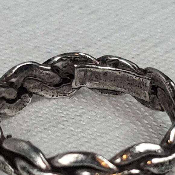Bell Trading Post 925 Sterling Silver Woven Rope Band Sz 15mm US 7.5 - Picture 7 of 11
